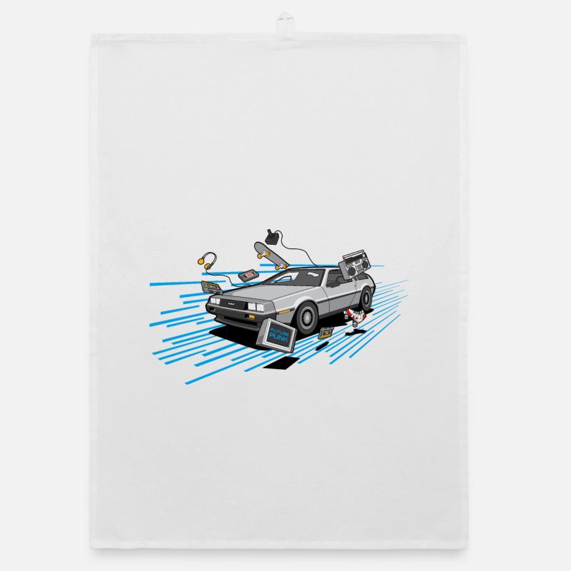 Delorean Oldtimer Youngtimer Retro Future bleu 80s Torchon bio