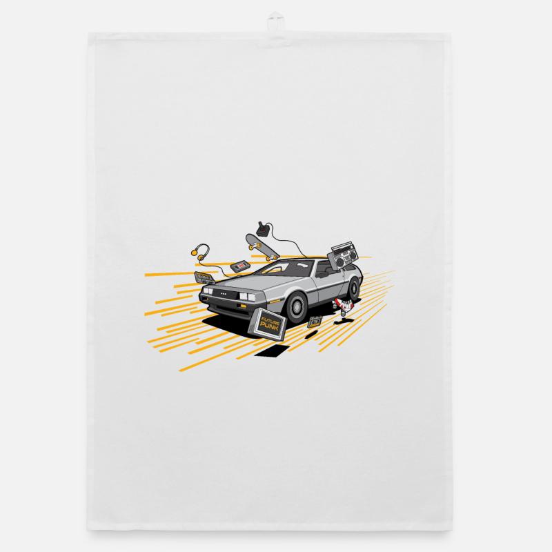 Delorean Oldtimer Youngtimer Retro Future jaune Torchon bio