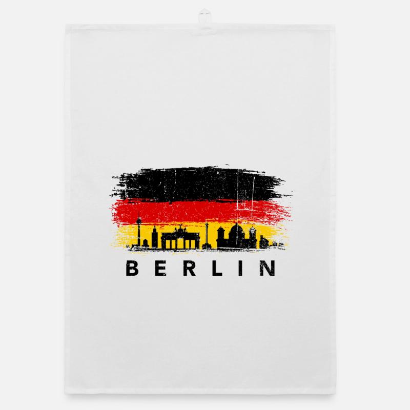Horizon de Berlin sur drapeau peint Torchon bio