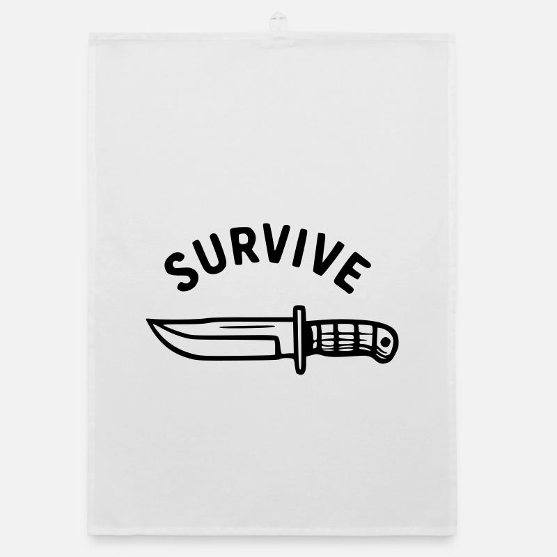 Survive - Knife Organic dish towel