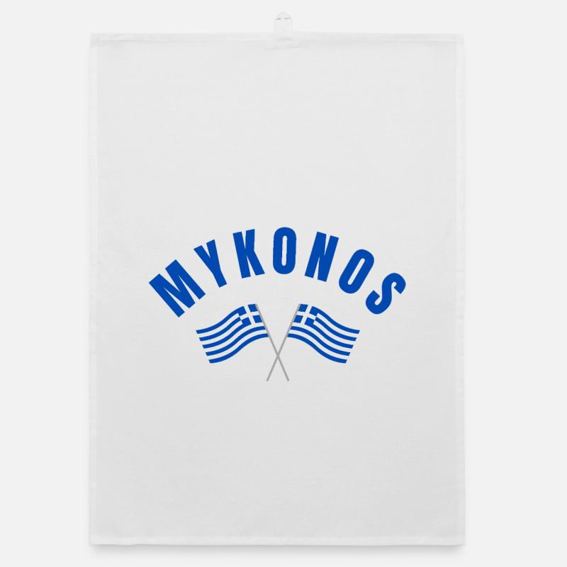 Drapeaux grecs de Mykonos Torchon bio