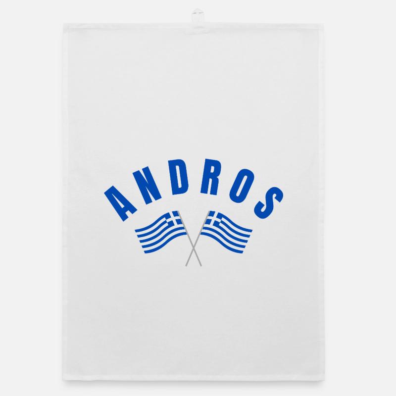 Andros a traversé les drapeaux grecs Torchon bio