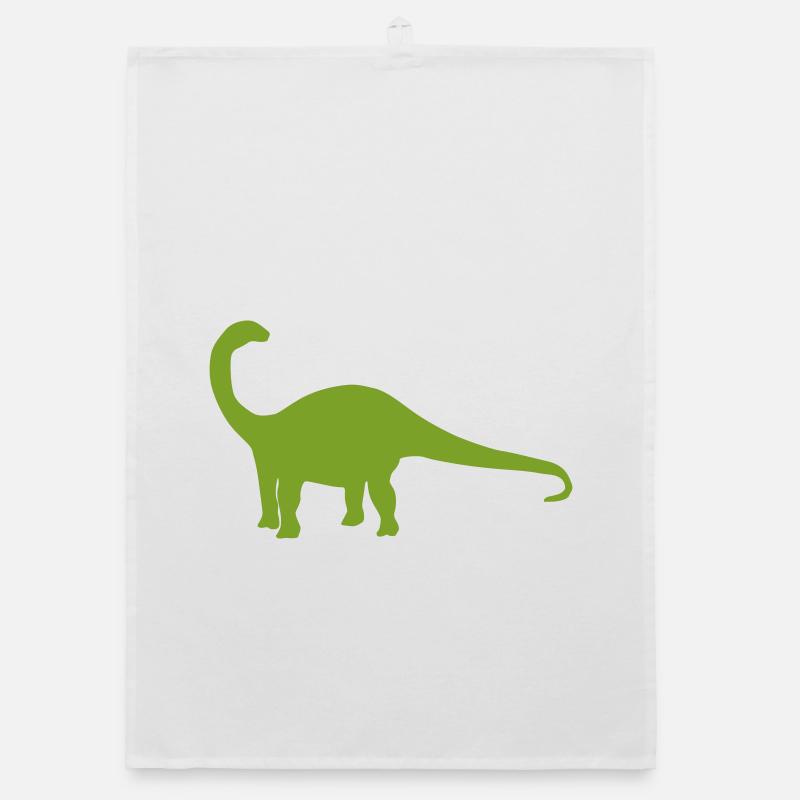 Silhouette de dinosaure vert Torchon bio