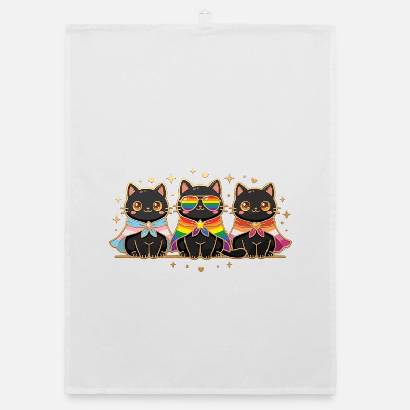LGBTQ-Pride-Monat – Rainbow Cats Organic Geschirrtuch