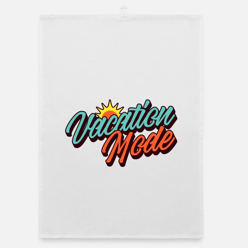 Vacation Mode Vacation Mode Retro Sun Design Organic dish towel