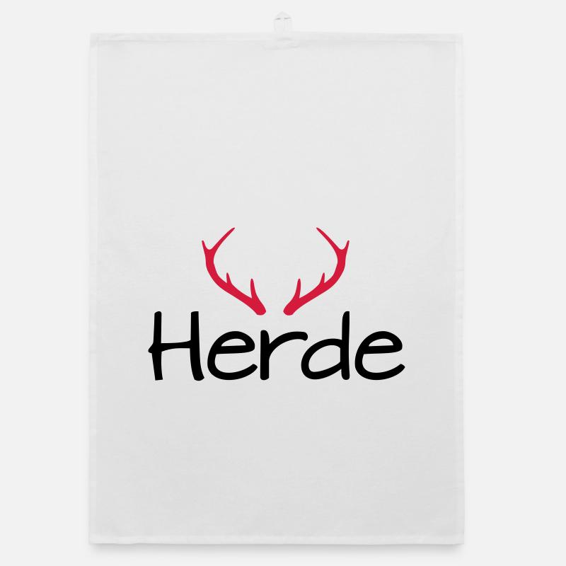 Herde Geweih Hirschgeweih Organic Geschirrtuch