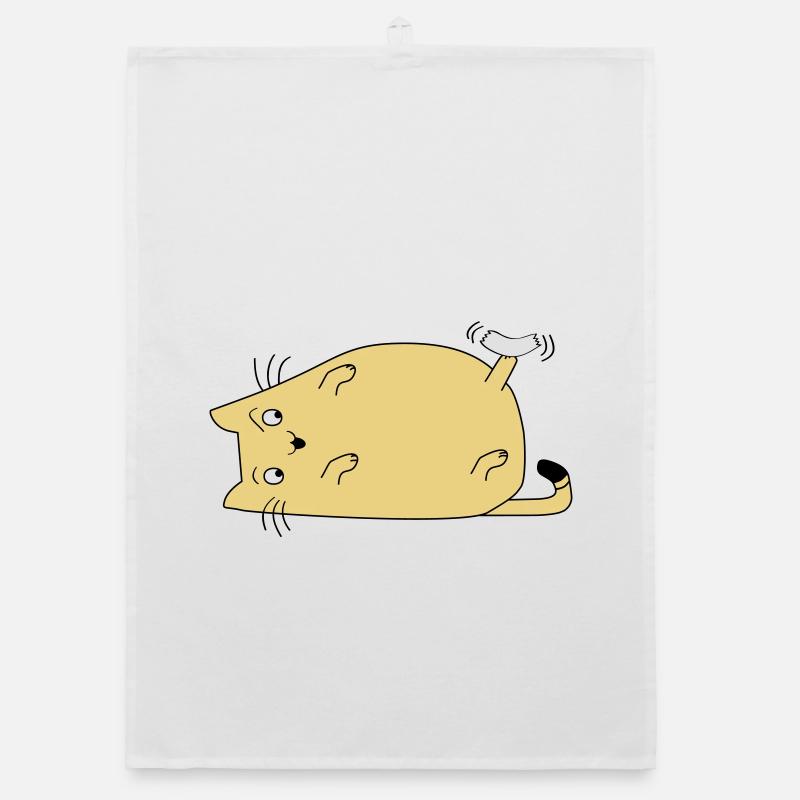 Cat with tape Organic dish towel