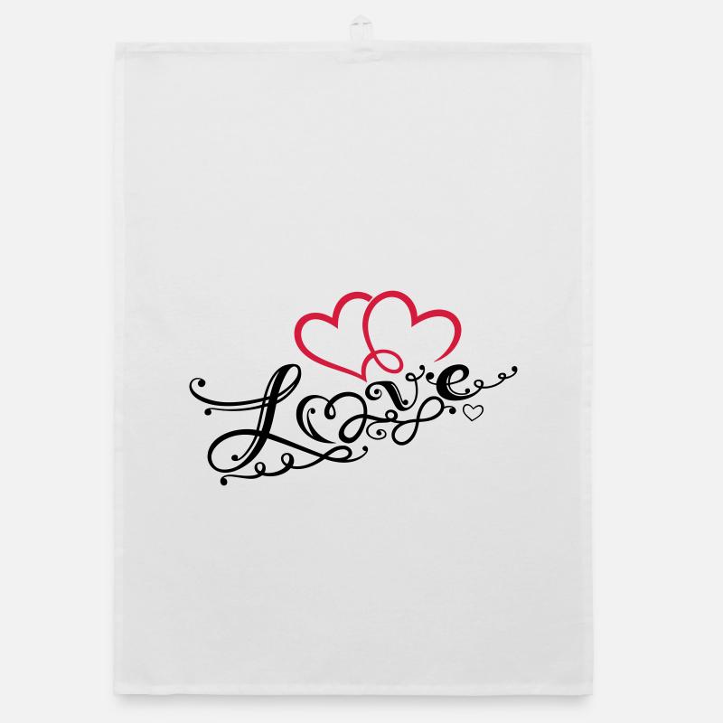 Coeurs avec la boucle de l'infini Torchon bio