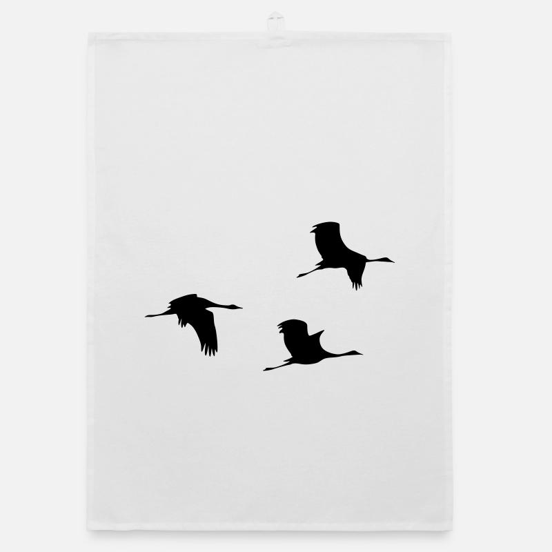 Fliegende Kraniche Vektor Organic Geschirrtuch