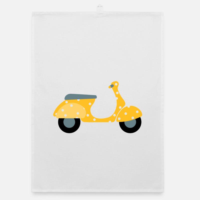 Scooter Dots Yellow Pattern Points Holiday Summer Fun Organic dish towel