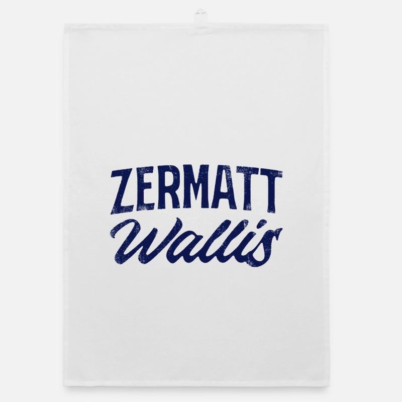 Zermatt Wallis Alpine Script Organic Geschirrtuch