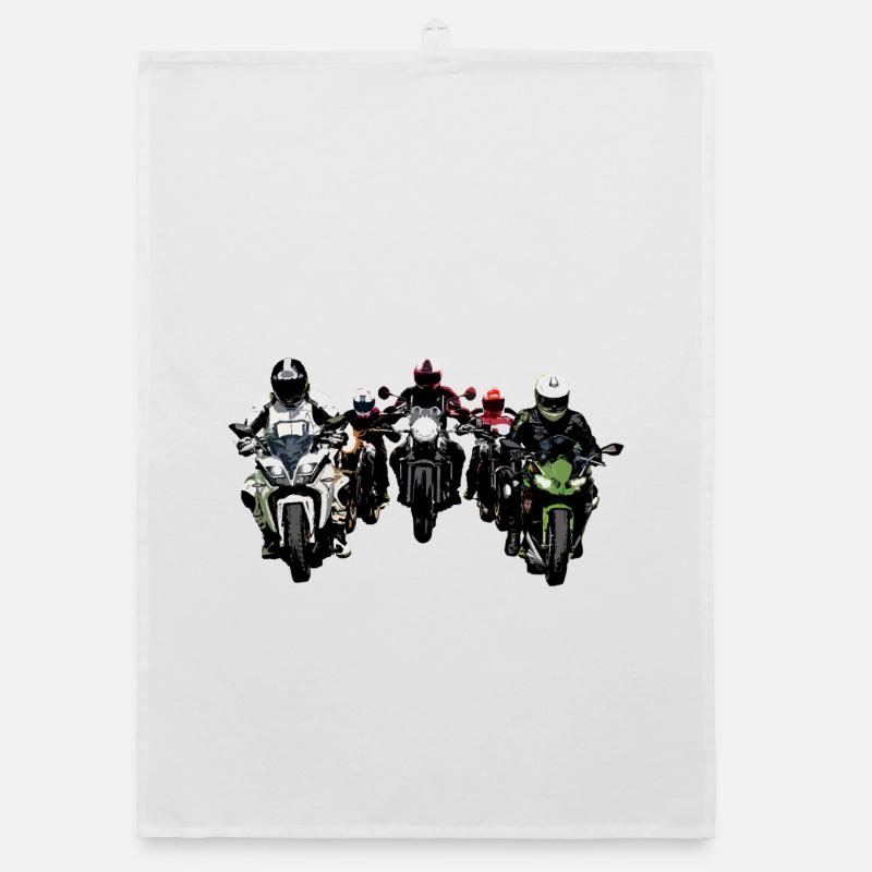 Couleur du groupe de motards - Torchon bio - blanc