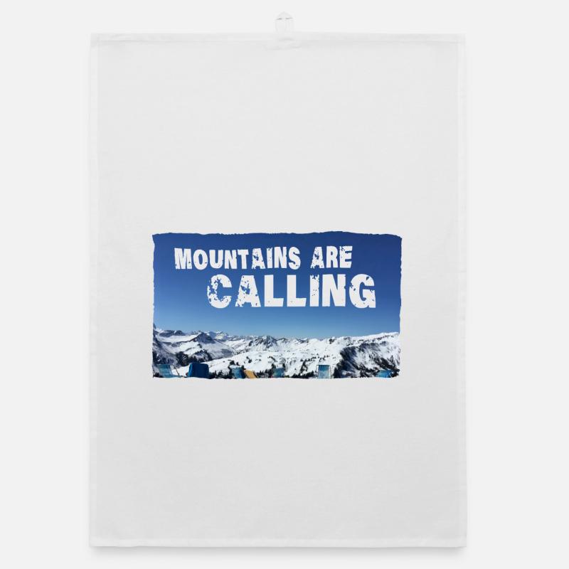 Les montagnes appellent Damüls (2 Upload) - Torchon bio - blanc