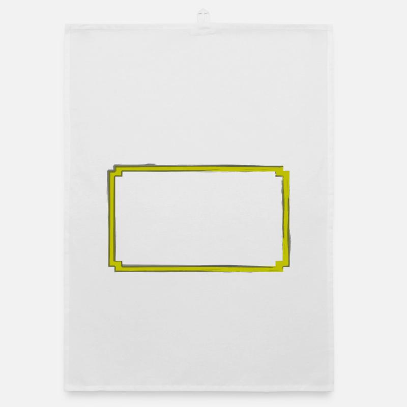 yellow-grey frame Organic dish towel