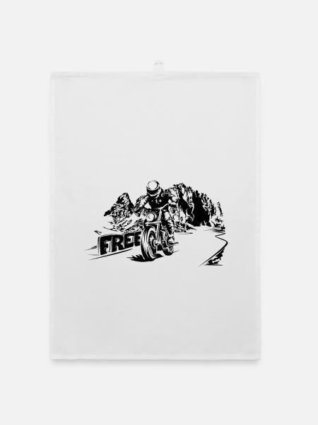 Moto Free Mountains Dolomites Symbole Logo - Torchon bio - blanc - Devant