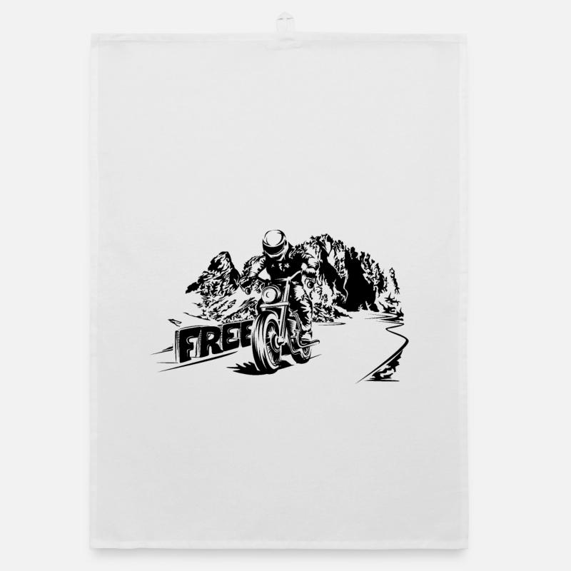 Motorrad frei Berge Dolomiten Biker Symbol Logo Organic Geschirrtuch
