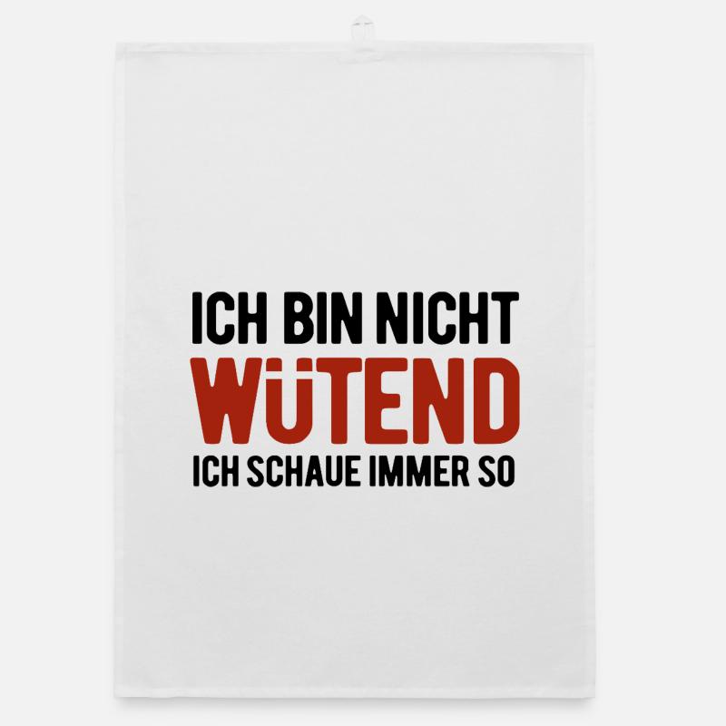 Ich bin nicht wütend - ich schaue immer so Organic Geschirrtuch