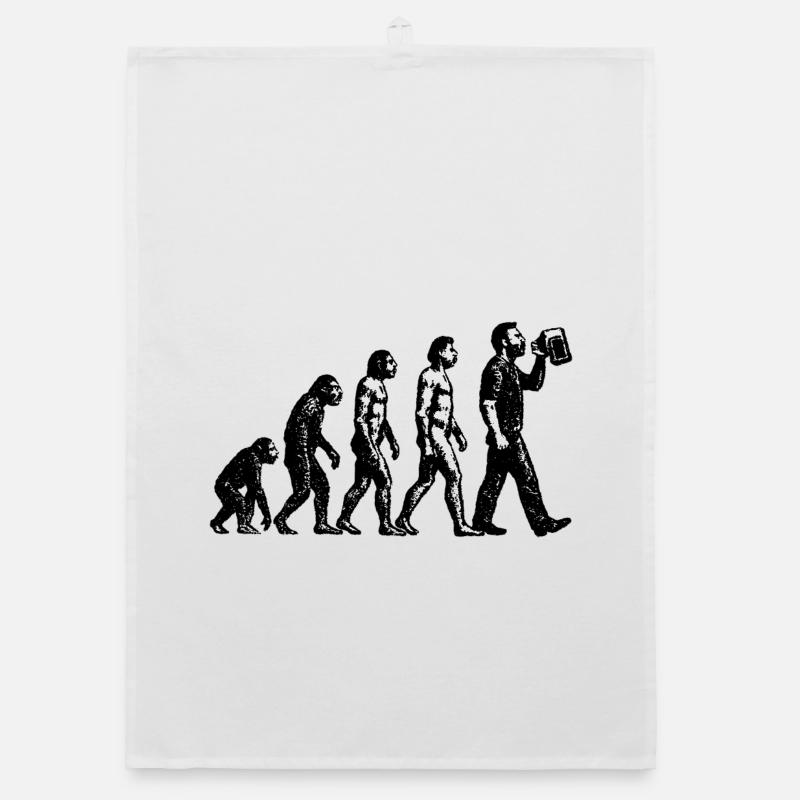 Evolution to Beer Drinker Grunge Design Organic dish towel