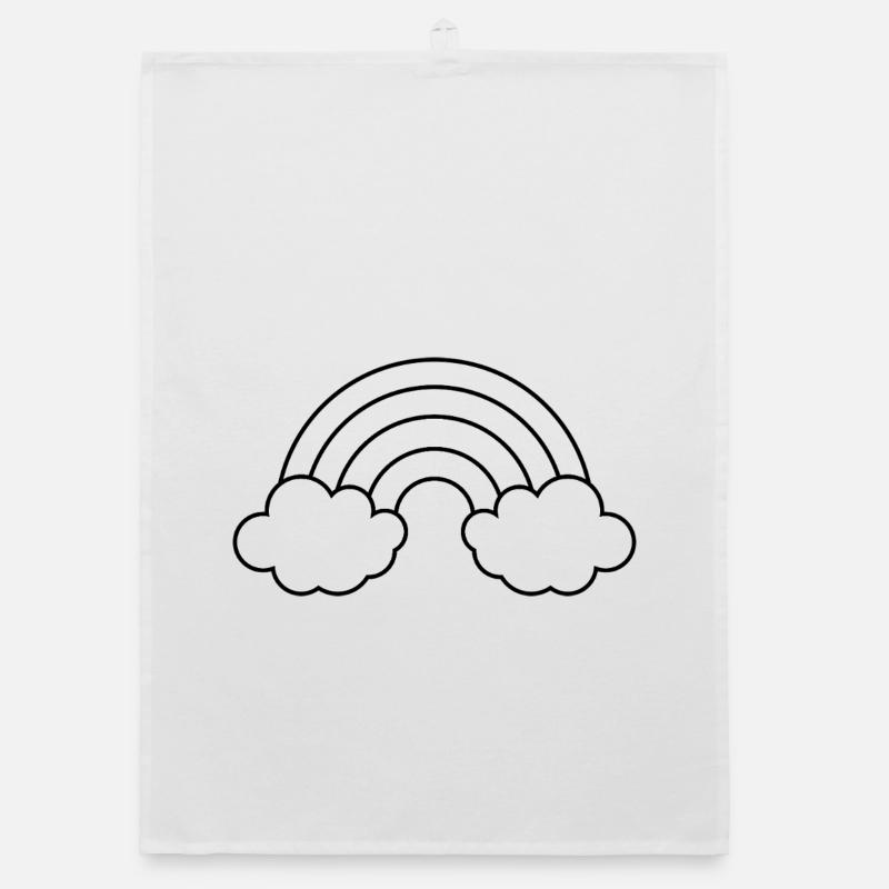 Rainbow outline Organic dish towel