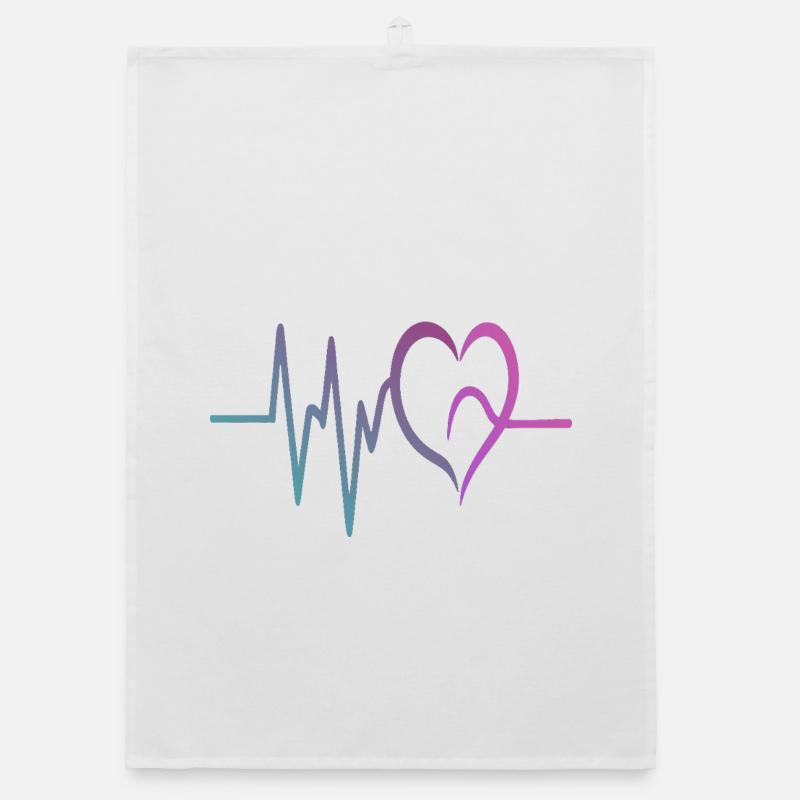 Gradient ECG Heart Organic dish towel