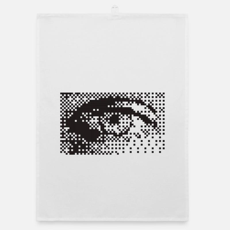 Midnight Pixel Eye Pattern Organic dish towel