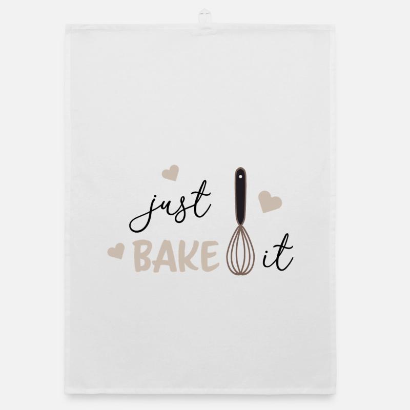 Just Bake It Funny Baking Lover Kitchen Tee Organic dish towel