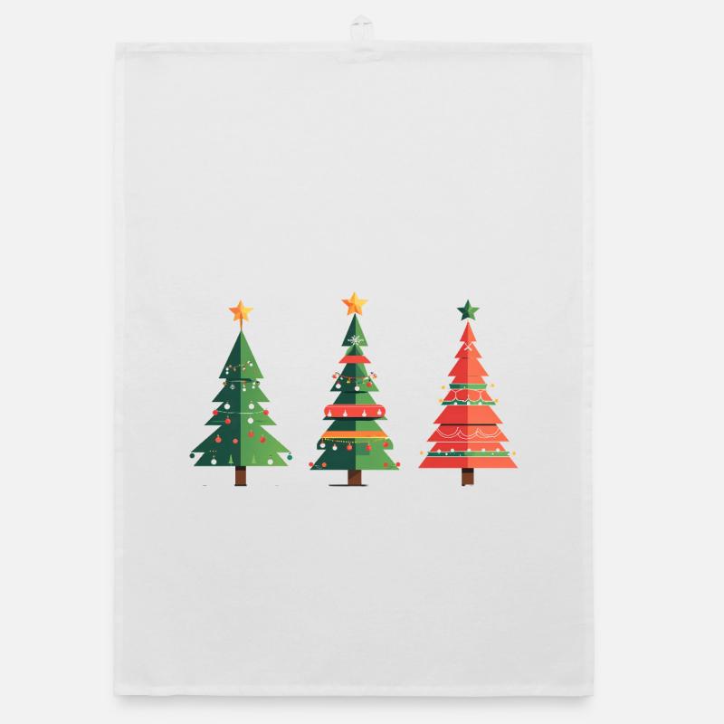 Triple Christmas Tree Pattern Organic dish towel