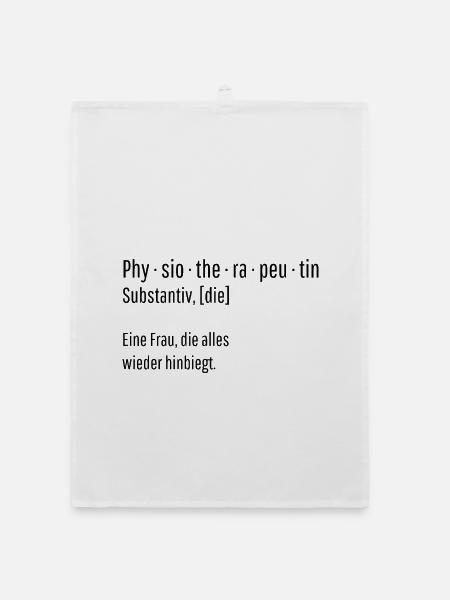 Physiotherapeutin Substantiv Definition Geschenk - Organic Geschirrtuch - Weiß - Vorne
