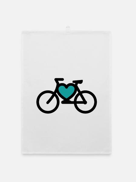 i ike my bike - Organic Geschirrtuch - Weiß - Vorne