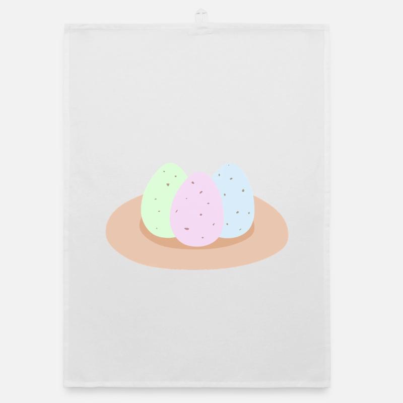 Pastel Easter Egg Nest Organic dish towel