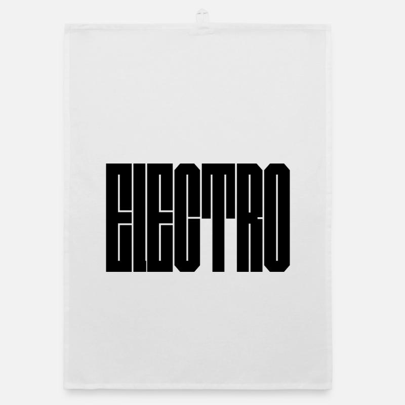 Electro music typography design Organic dish towel