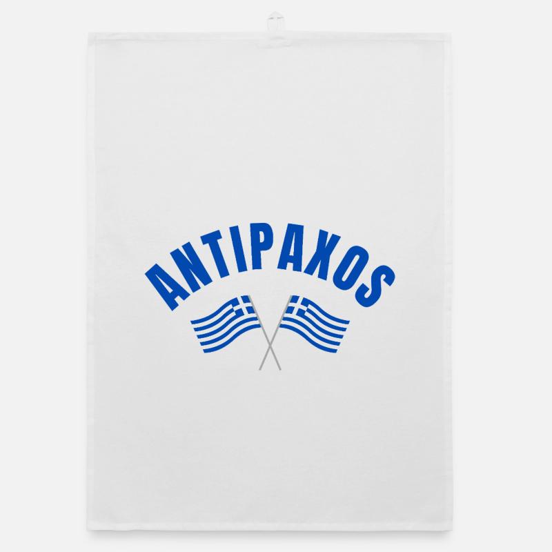 Drapeaux grecs Antipaxos Torchon bio