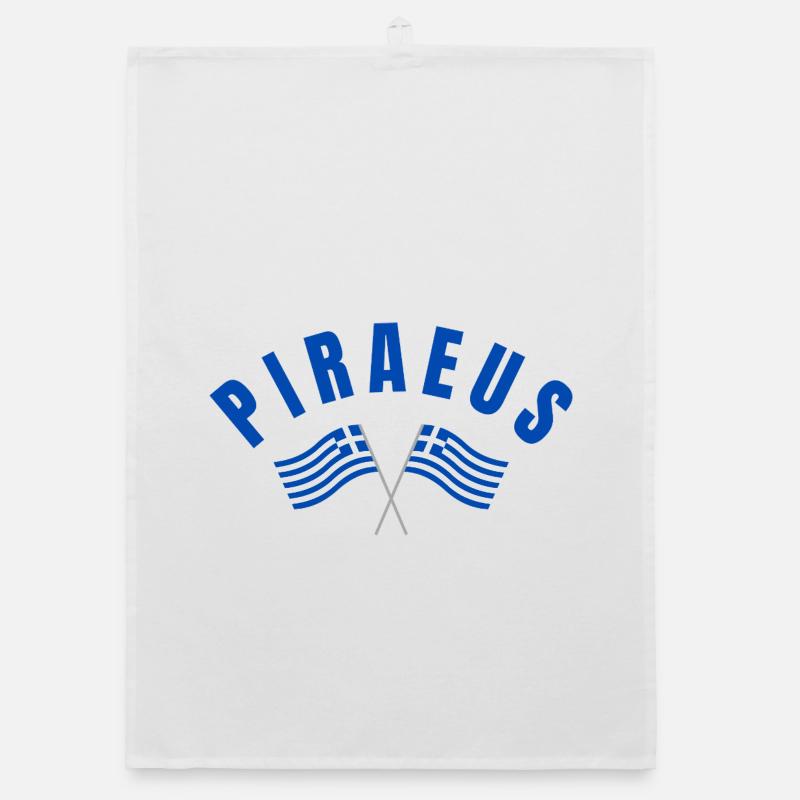 Piraeus Harbour Waves Emblem Organic dish towel