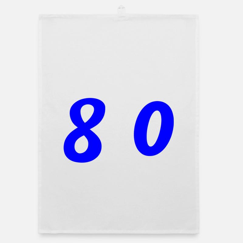 80. 80 ANS. 80e ANNIVERSAIRE. ANNIVERSAIRE 80 ANS. Torchon bio
