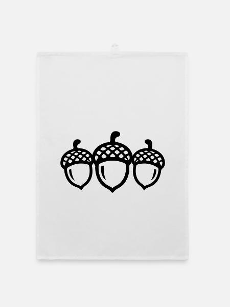 Eichel Symbol - Organic Geschirrtuch - Weiß - Vorne