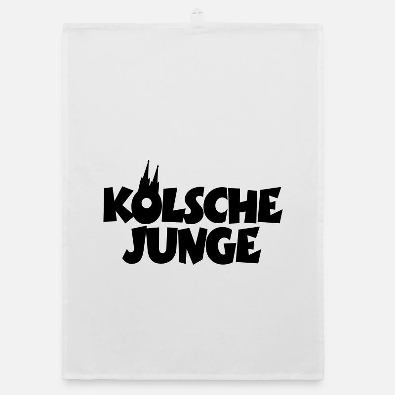 Kölsche Junge - Kölner Jungs aus Köln - Organic Geschirrtuch - Weiß