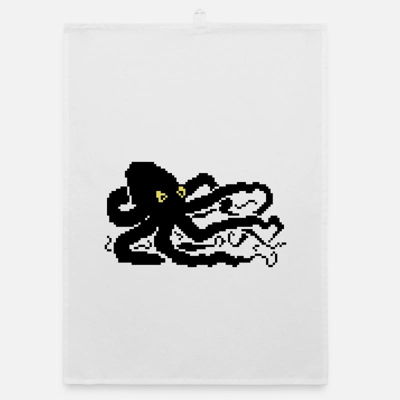8bit pixel octopus Organic Geschirrtuch