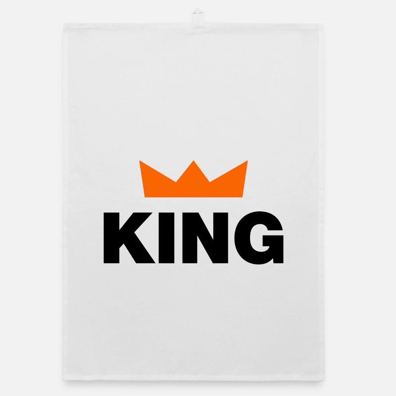 King mit Krone / 2 Farben Organic Geschirrtuch