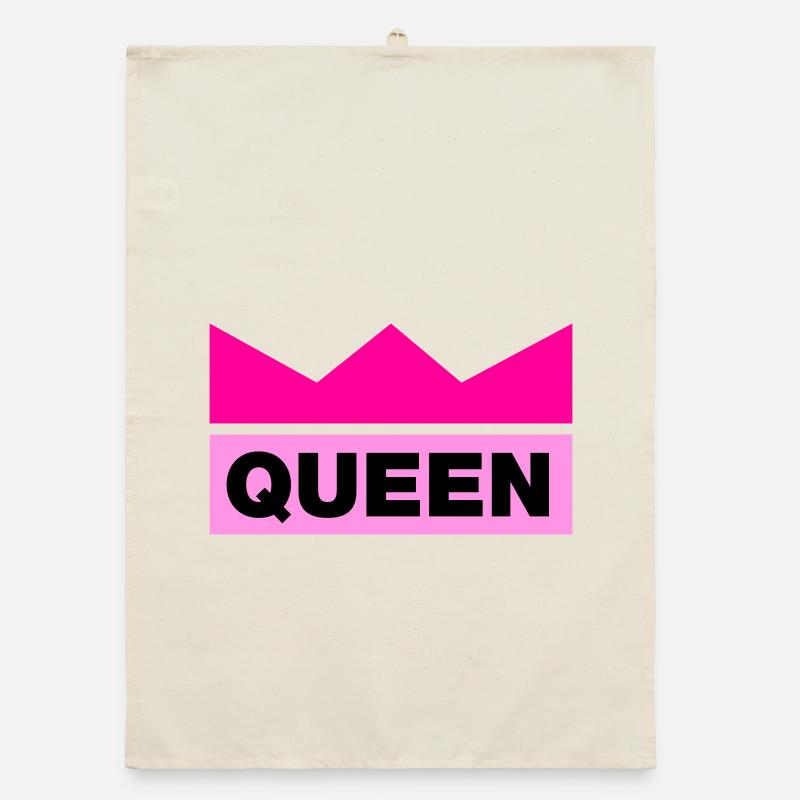 Queen mit Krone / 3 Farben Organic Geschirrtuch