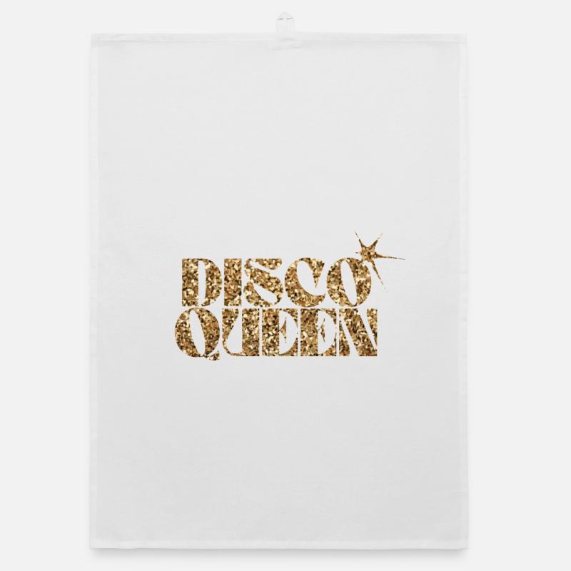 Disco Queen Glitter Text Design Torchon bio