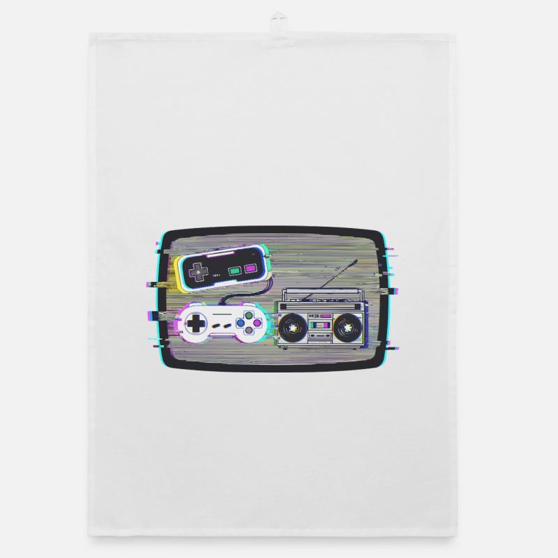 Glitchy Nostalgie Organic Geschirrtuch
