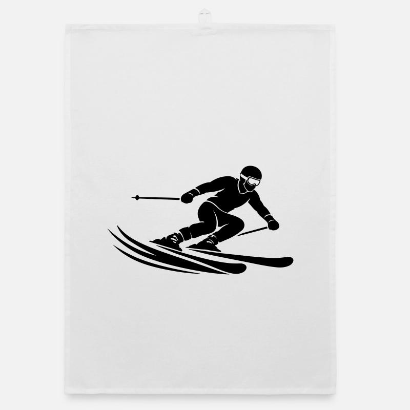 Ski Silhouette Organic dish towel