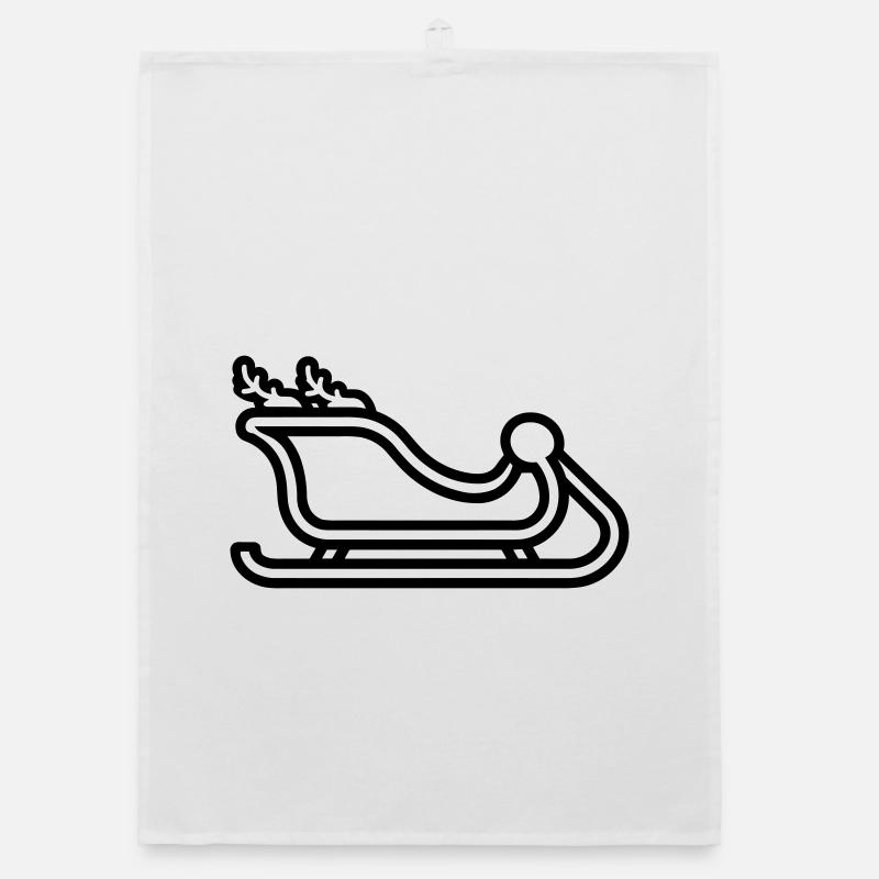 Santa's sleigh Organic dish towel