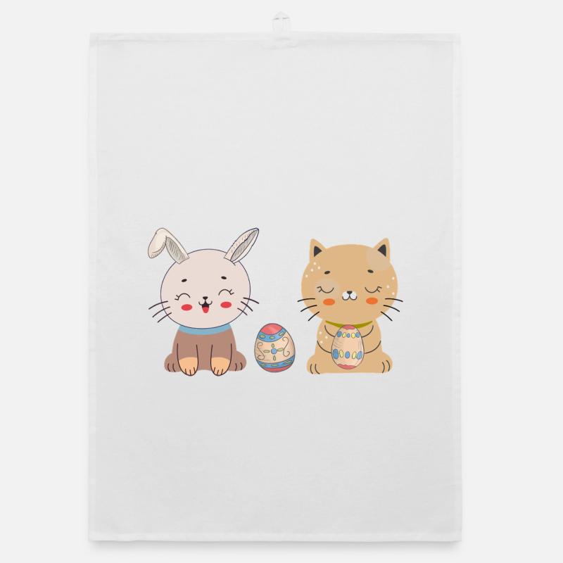 Cute Cats Easter Organic dish towel