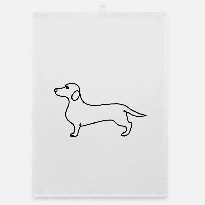 Minimalisme Teckel Illustration Moderne Torchon bio