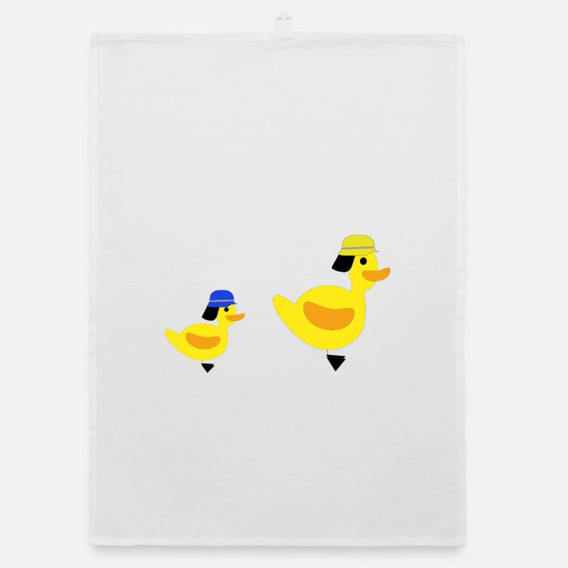 Fire Brigade Ducks - Jack - Organic dish towel - white