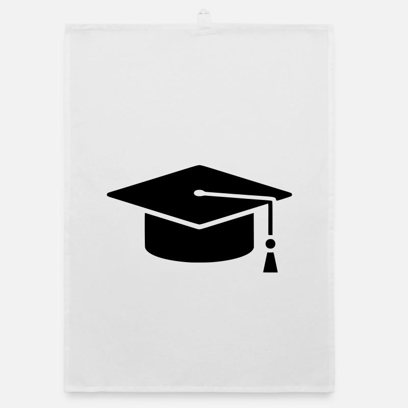 Graduation Cap Absolvent Logo Organic Geschirrtuch