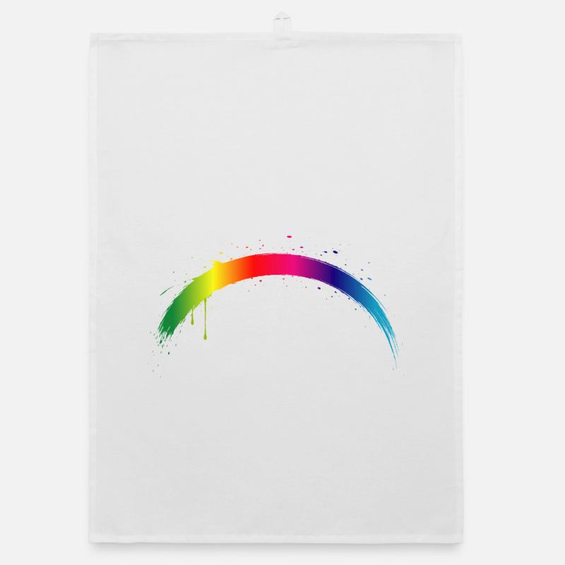 Rainbow Arc Gradient Splash Art Organic dish towel