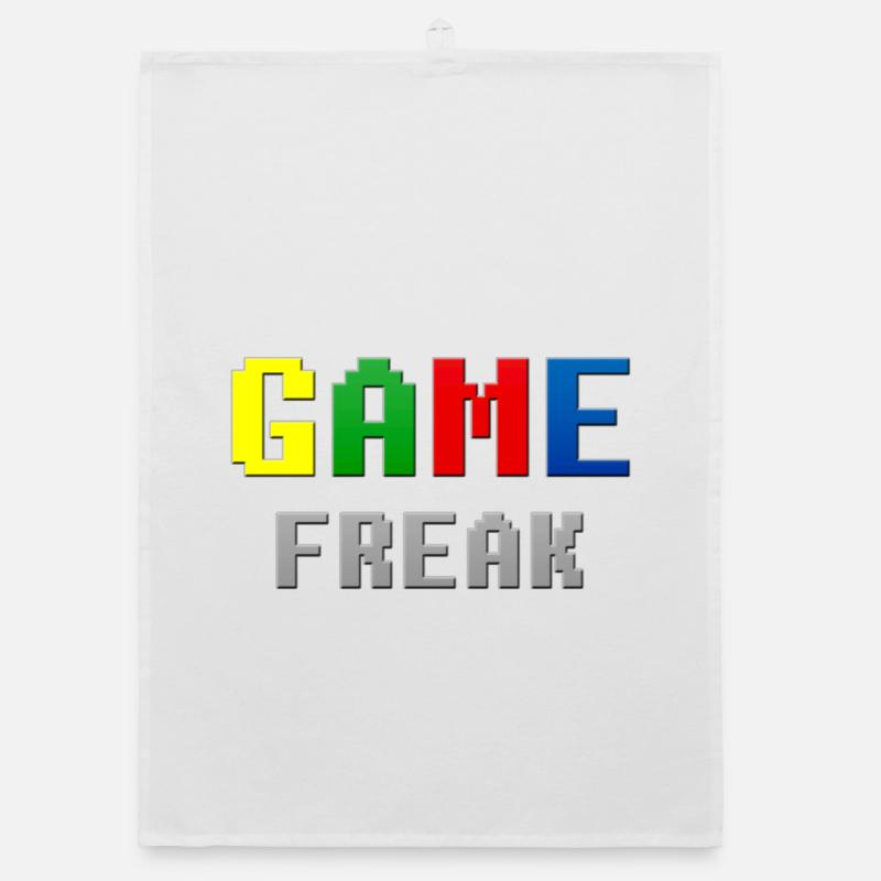 Retro Pixel Game Freak-Thema - Organic Geschirrtuch - Weiß