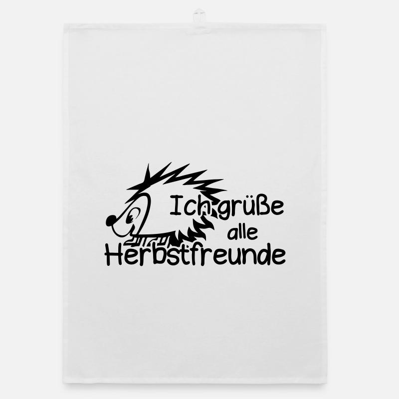 Herbstfreunde Herbst Igel Spruch Geschenk lustig - Organic Geschirrtuch - Weiß